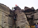 Mike abseiling (wide view)