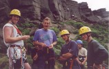 ...climbing at Stanage Edge...